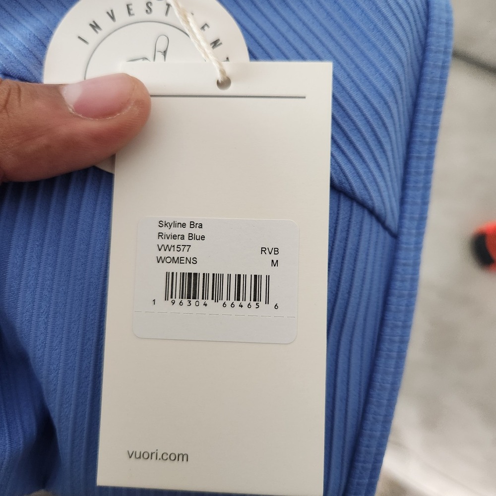 Vuori Medium Riviera Blue Skyline Bra NWT - Picture 3 of 6